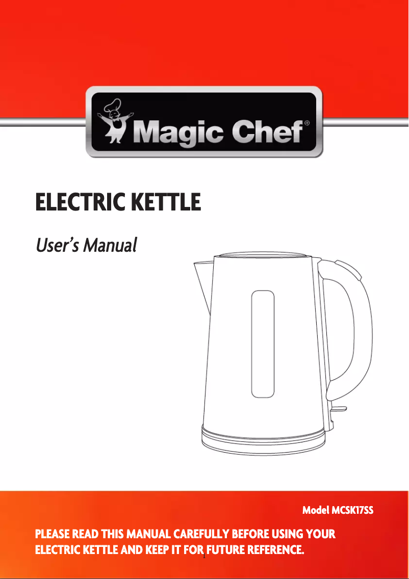 Page n°1 - Mode d'emploi Magic Chef MCSK17SS