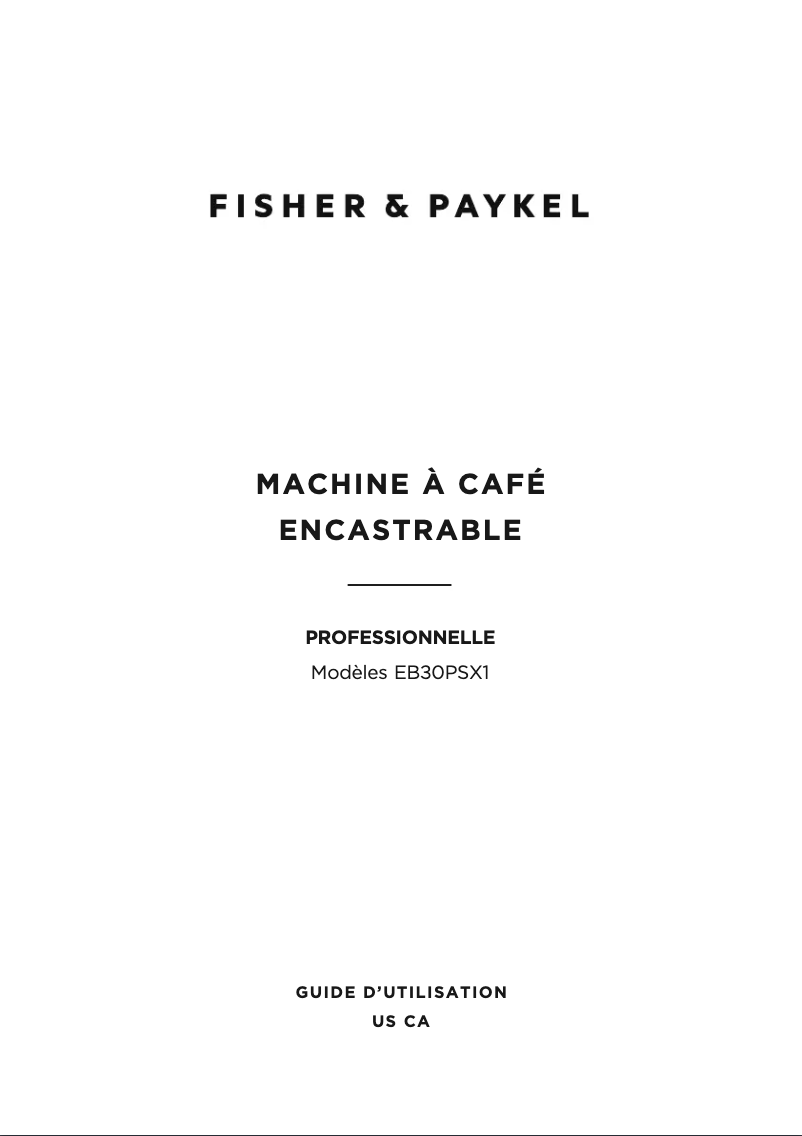 Página 1 del manual Manual de usuario Fisher & Paykel EB30PSX1