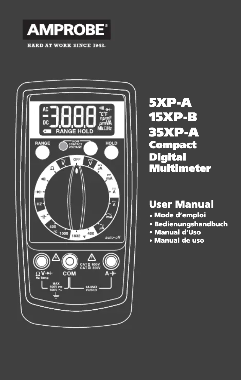 Page 1 de la notice Manuel utilisateur Amprobe 5XP-A