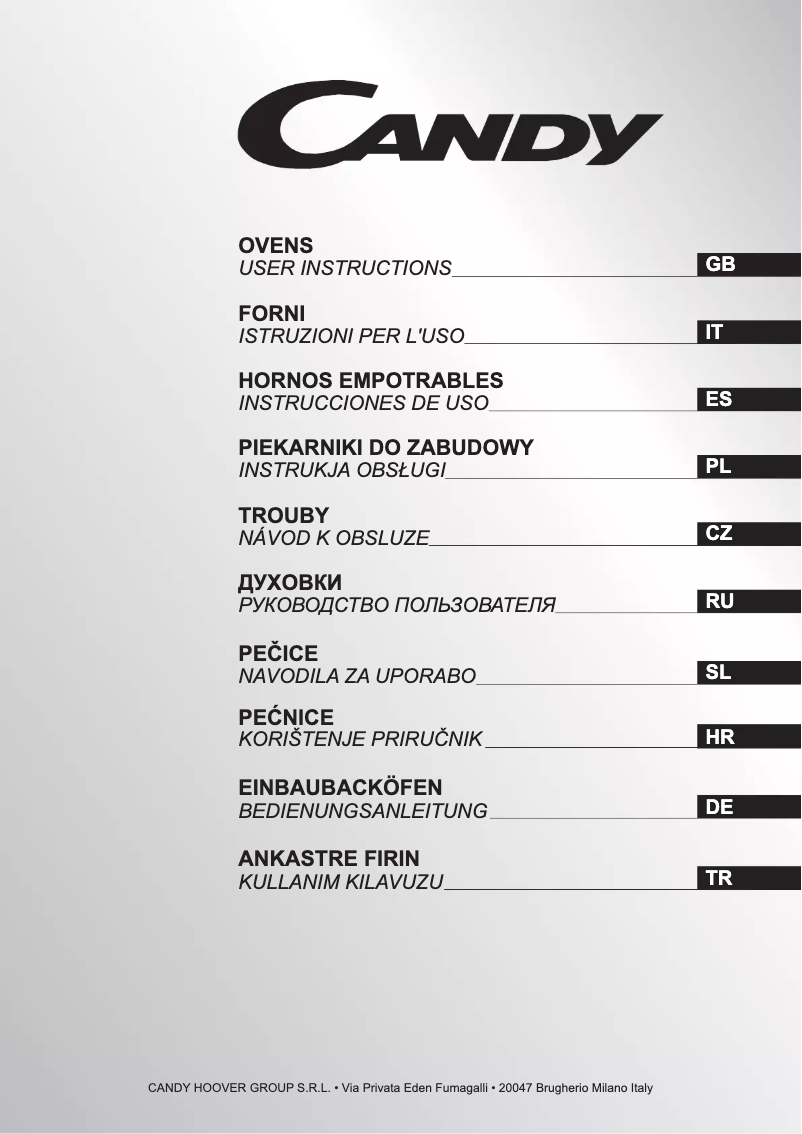 Page 1 de la notice Manuel utilisateur Candy FXH825VX