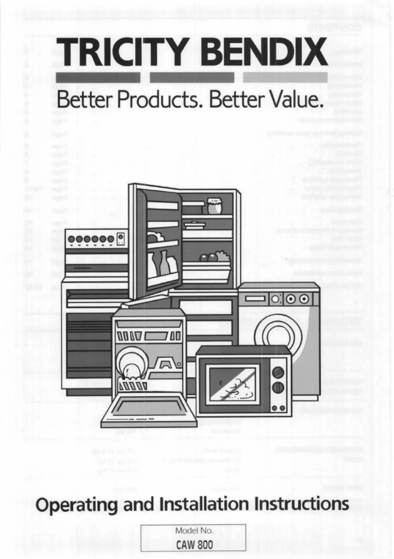 Page 1 de la notice Manuel utilisateur Tricity Bendix CAW 800