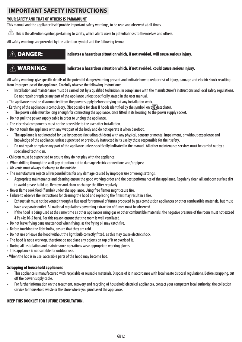 Page n°1 - Manuel utilisateur Bauknecht DBRI 6910 IXL