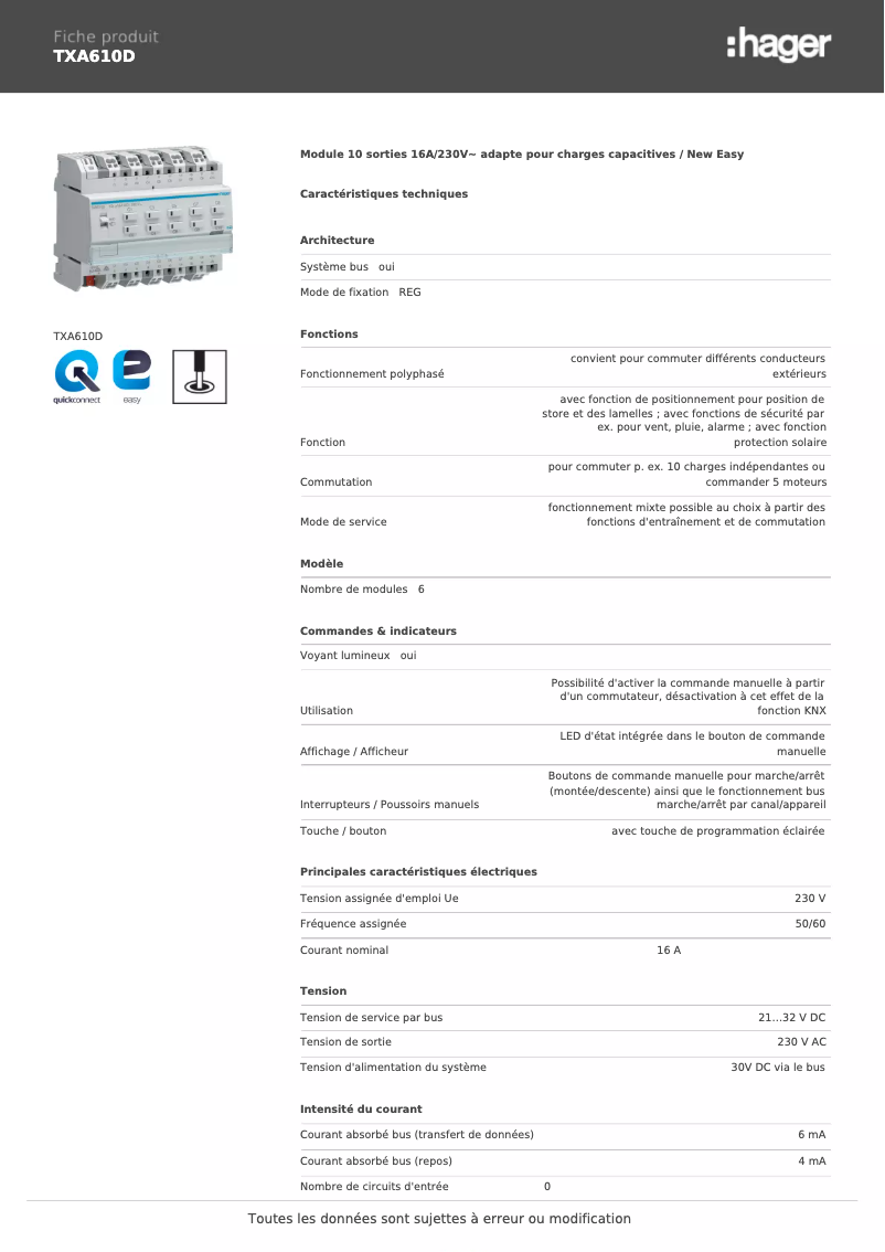 Image de la première page du manuel de l'appareil TXA610D