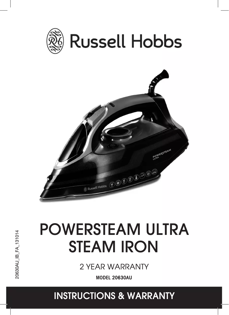 Page 1 de la notice Manuel utilisateur Russell Hobbs Powersteam Ultra 20631AU