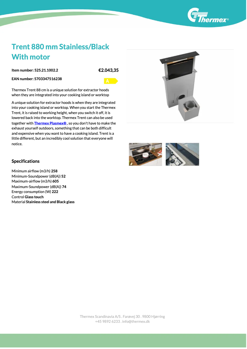 Page n°1 - Fiche technique Thermex Trent