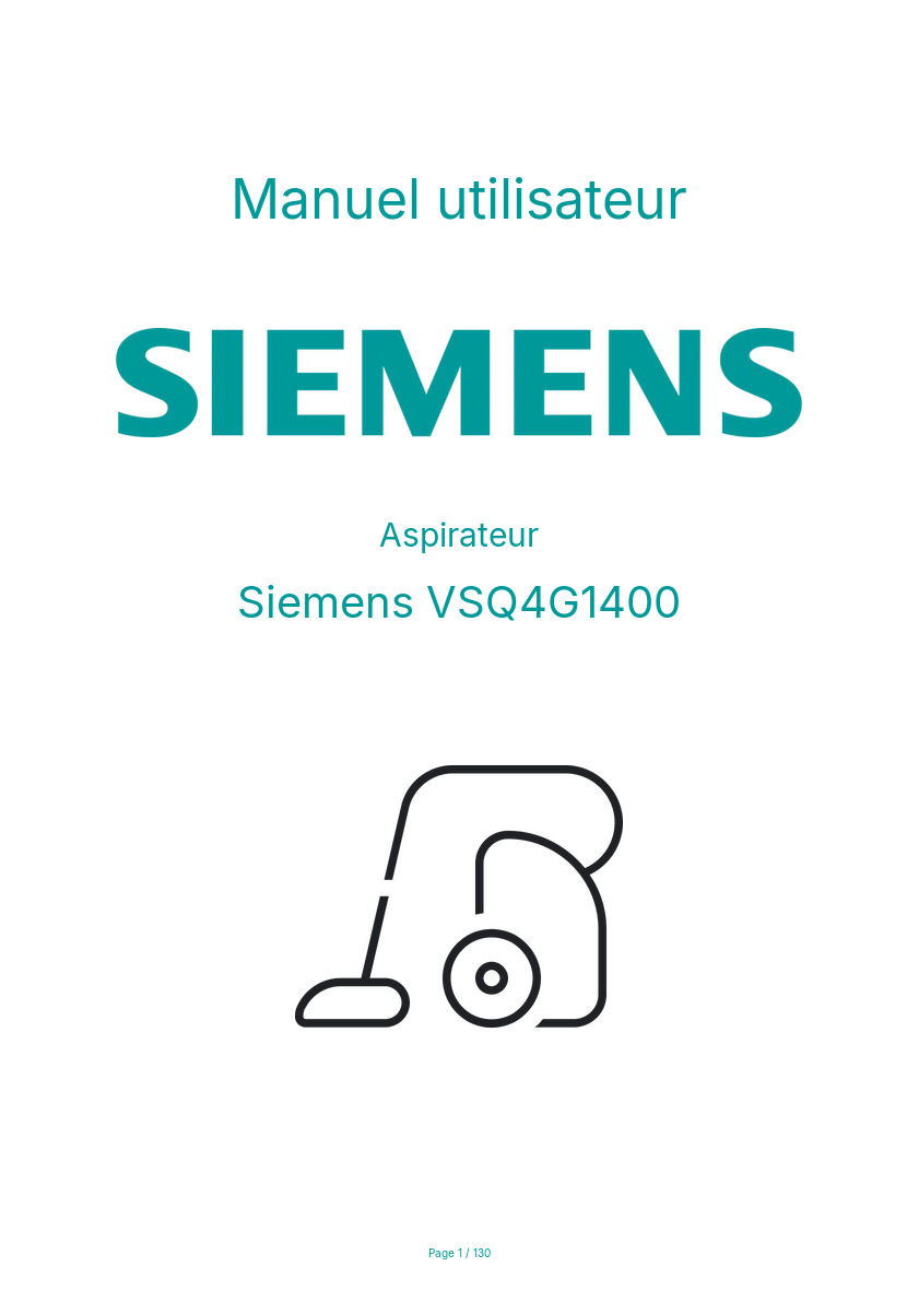 Image de la première page du manuel de l'appareil VSQ4G1400