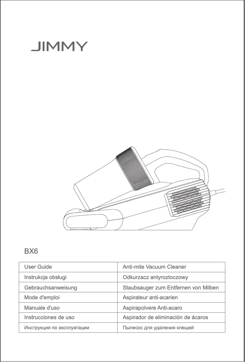 Page n°1 - Manuel utilisateur JIMMY Anti-mite UV BX6