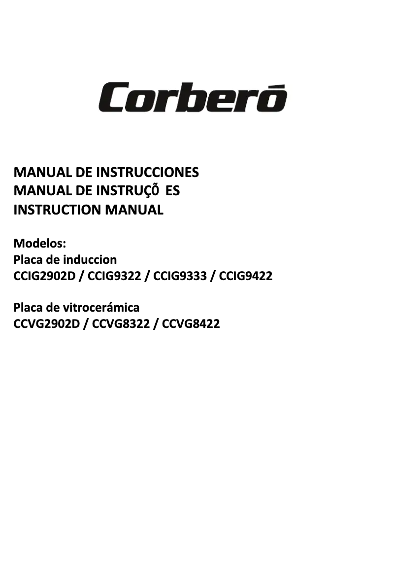 Page n°1 - Manuel utilisateur Corbero CCIG9322