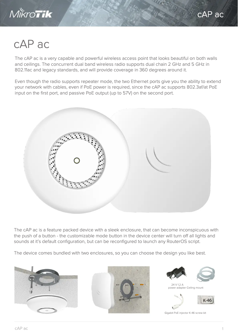 Page n°1 - Brochure Mikrotik cAP ac