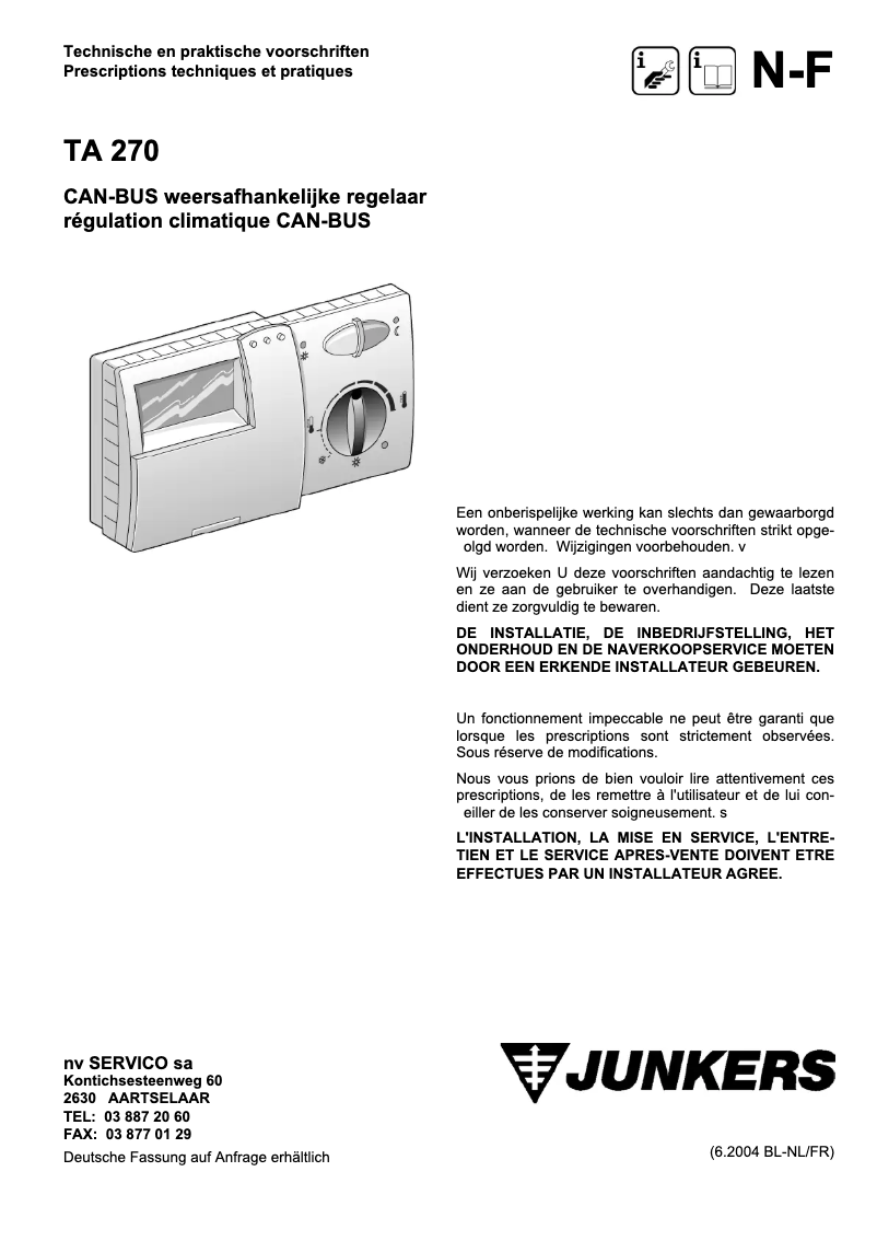 Image de la première page du manuel de l'appareil TA 270