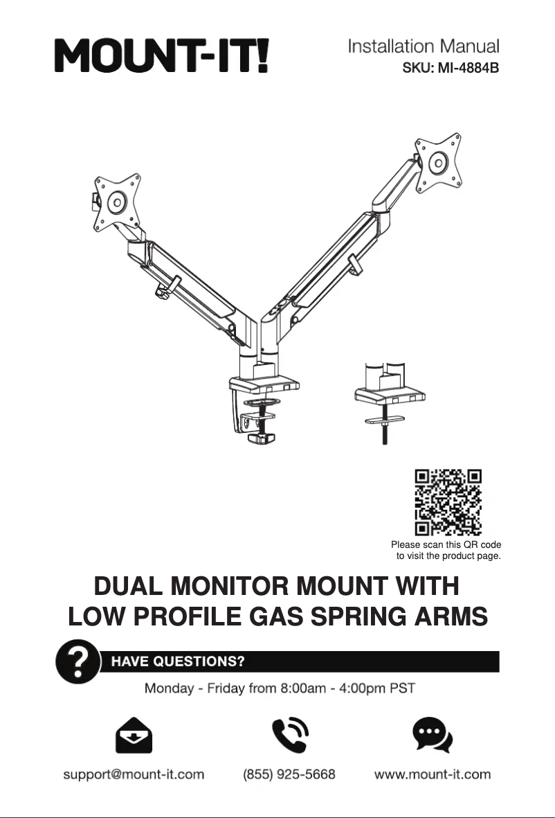 Page n°1 - Manuel utilisateur Mount-It! MI-4884B