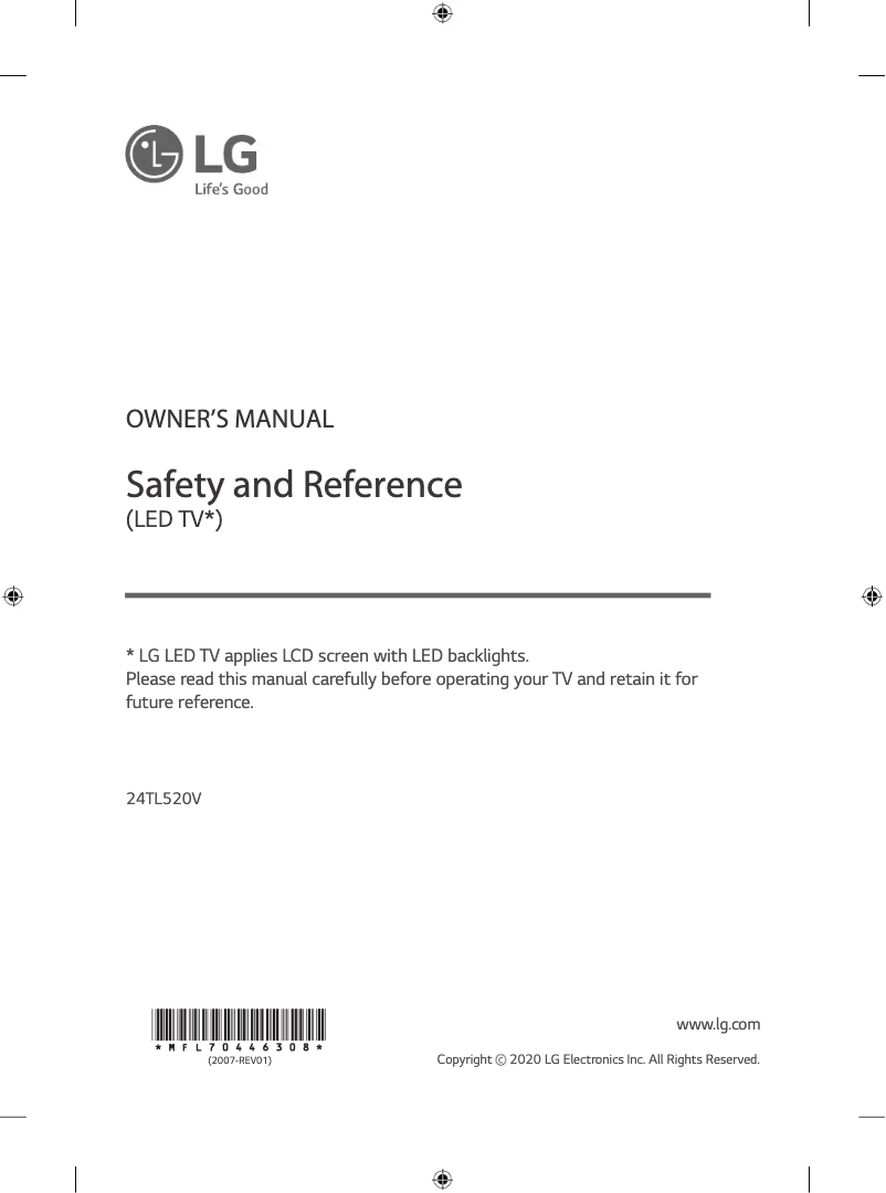 Image de la première page du manuel de l'appareil 24TL520V