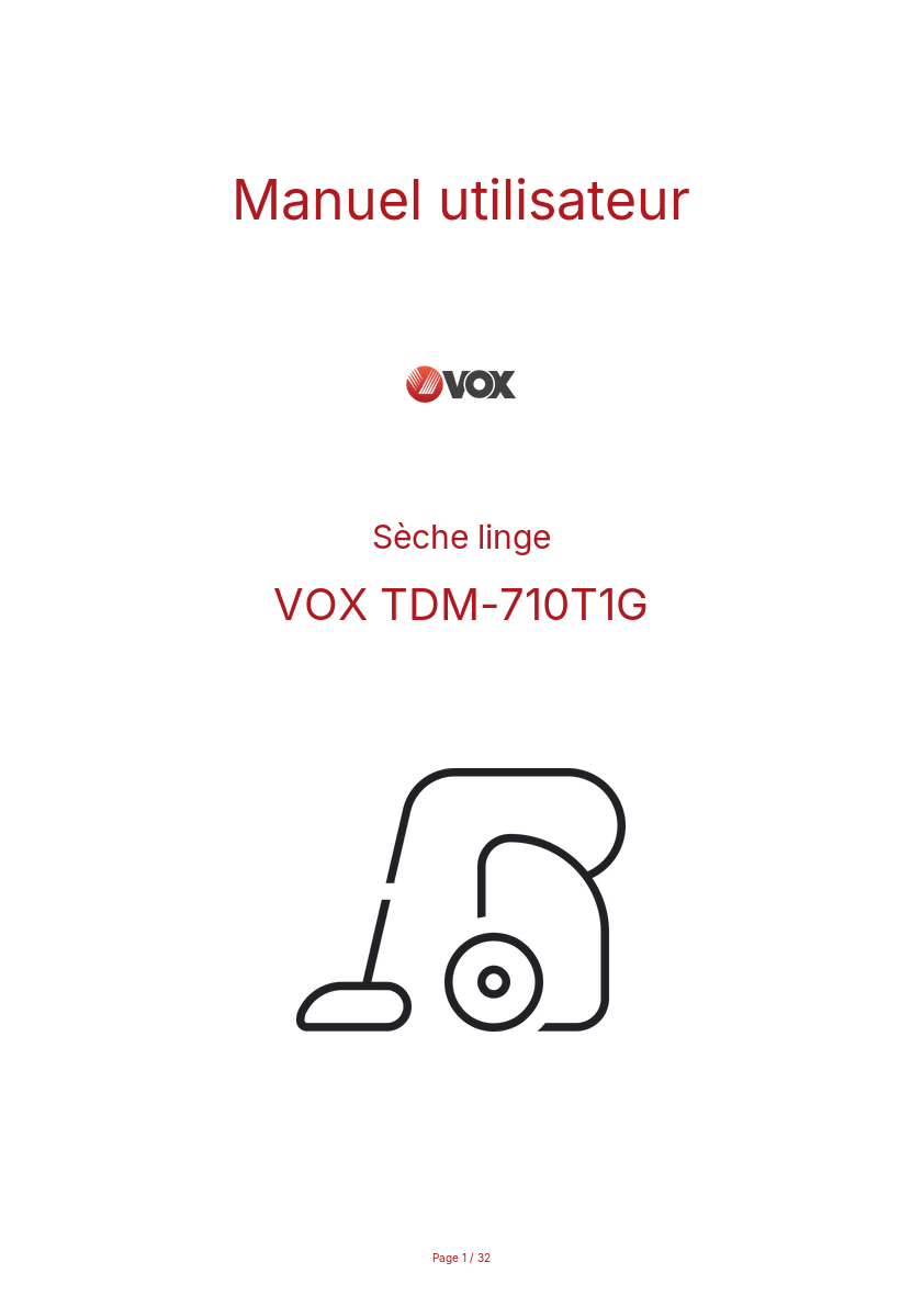 Image de la première page du manuel de l'appareil TDM-710T1G