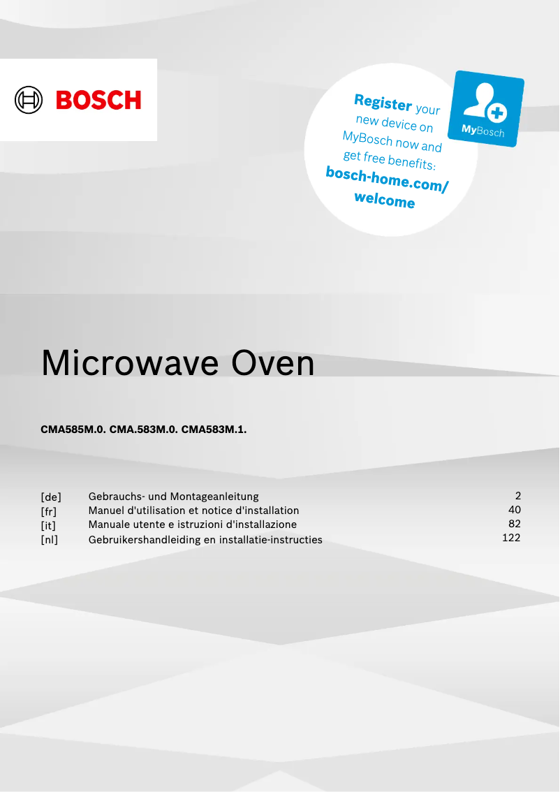Page 1 of the manual User Manual Bosch CMA585MB0