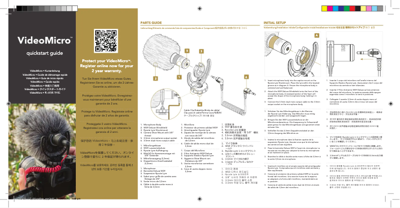 Page 1 de la notice Manuel utilisateur Røde VideoMicro