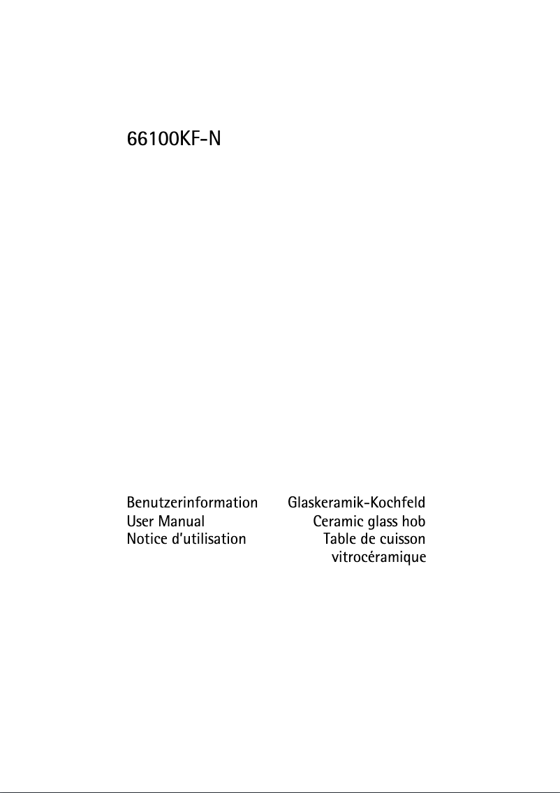 Page n°1 - Manuel utilisateur AEG-Electrolux 66100 K-FN