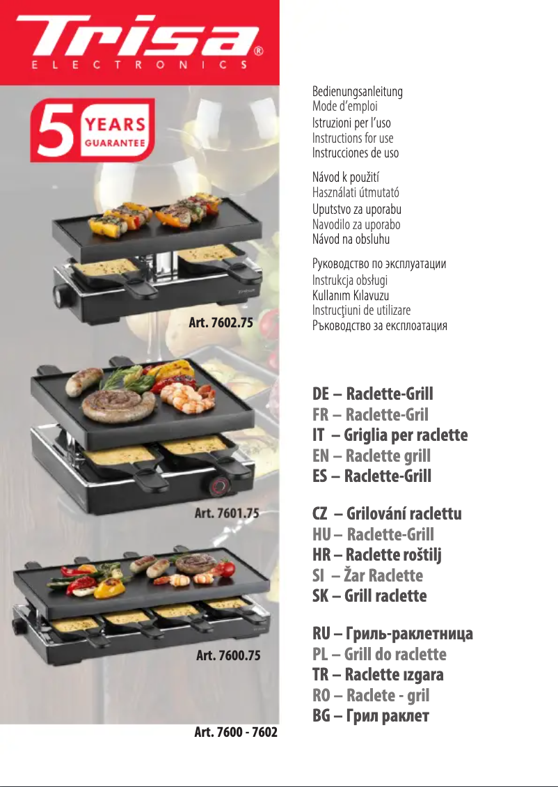 Page n°1 - Manuel utilisateur Trisa Style 2 7602.75