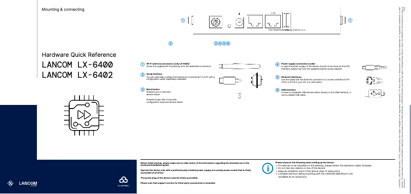 Page 1 de la notice Manuel utilisateur Lancom LX-6402