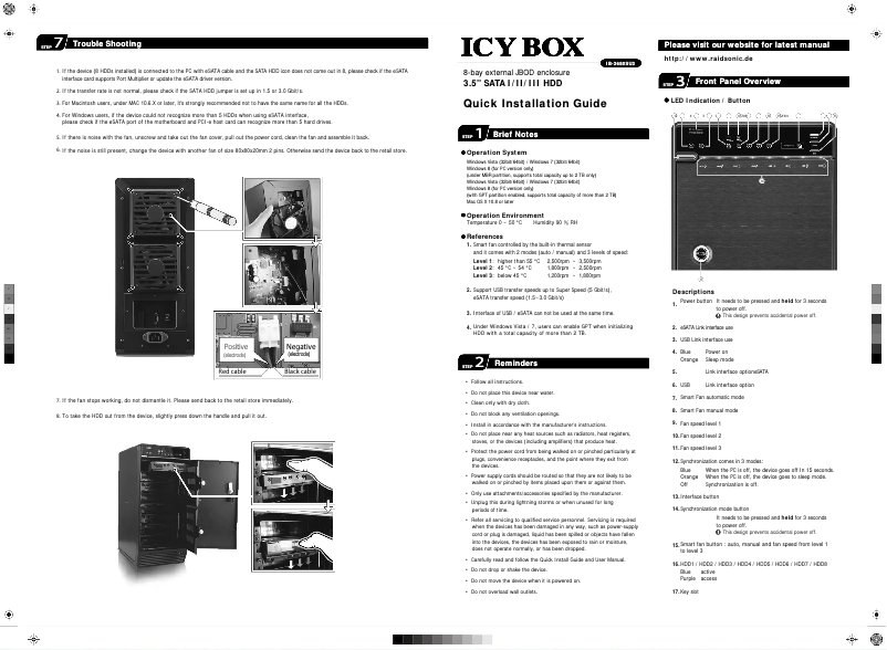 Page 1 de la notice Mode d'emploi Icy Box IB-3680SU3