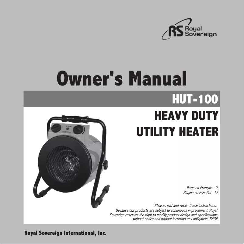 Image de la première page du manuel de l'appareil HUT-100