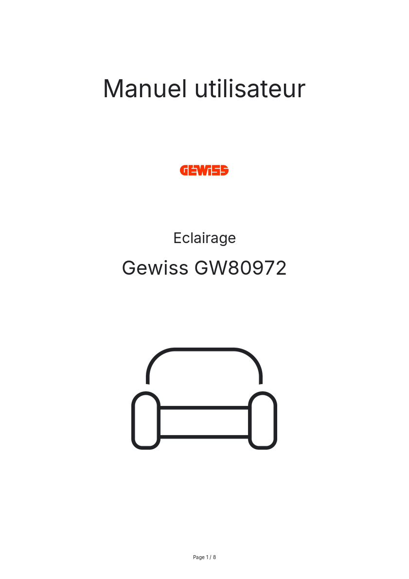Image de la première page du manuel de l'appareil GW80972