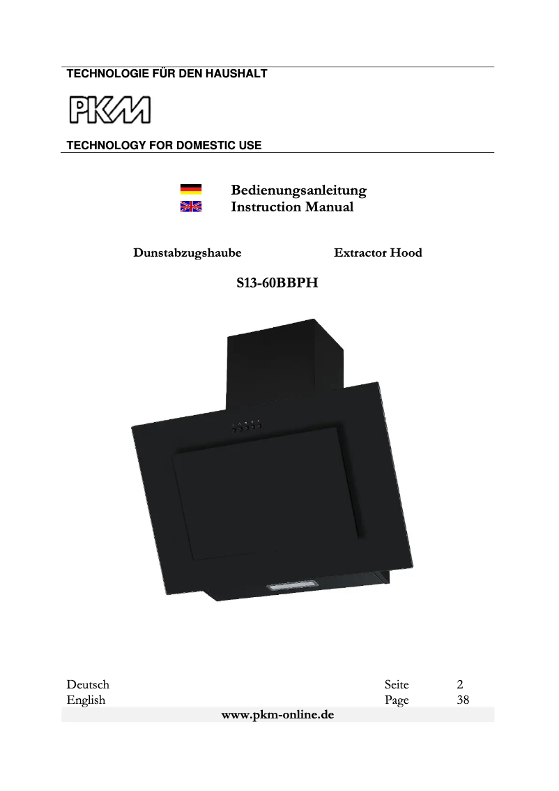 Page 1 de la notice Manuel utilisateur PKM S13-60BBPH