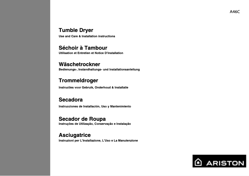 Image de la première page du manuel de l'appareil A46C