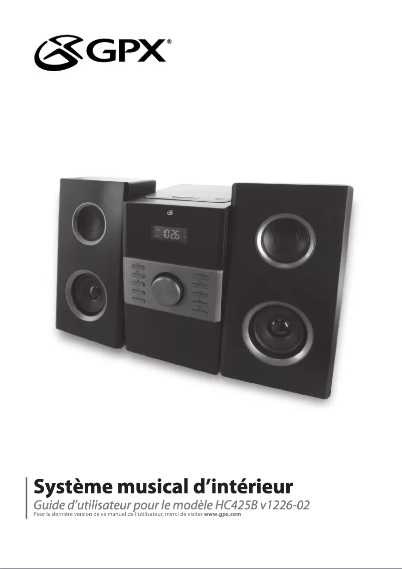 Page 1 de la notice Manuel utilisateur GPX HC425B
