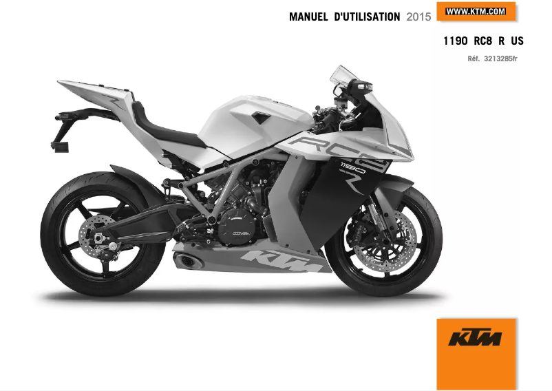 Page 1 de la notice Manuel utilisateur KTM 1190 RC8 R (2015)