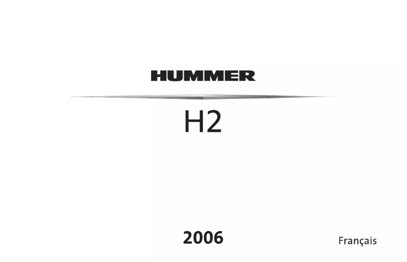 Page n°1 - Manuel utilisateur Hummer H2 (2006)
