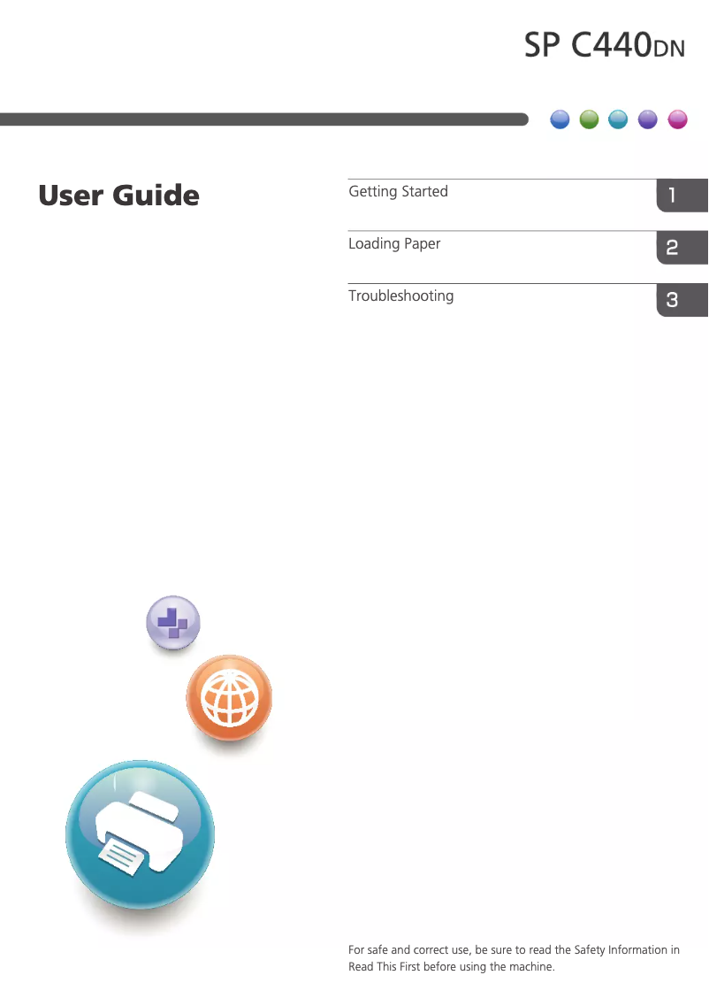 Page n°1 - Manuel utilisateur Ricoh SP C440DN