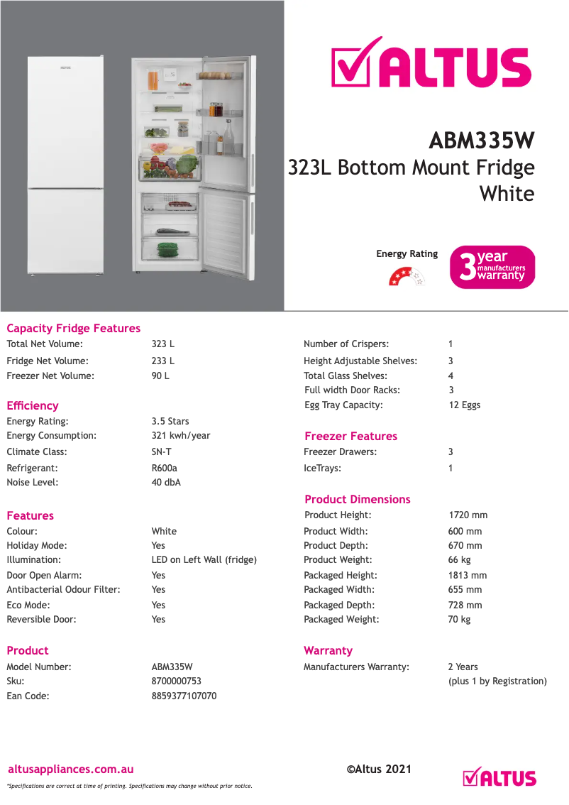 Image de la première page du manuel de l'appareil ABM335W