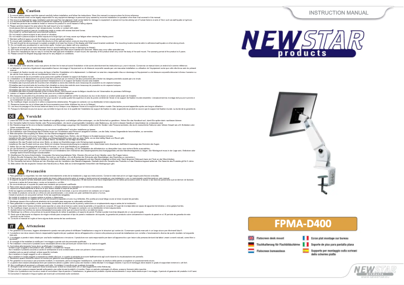 Page 1 de la notice Manuel utilisateur Newstar FPMA-D400