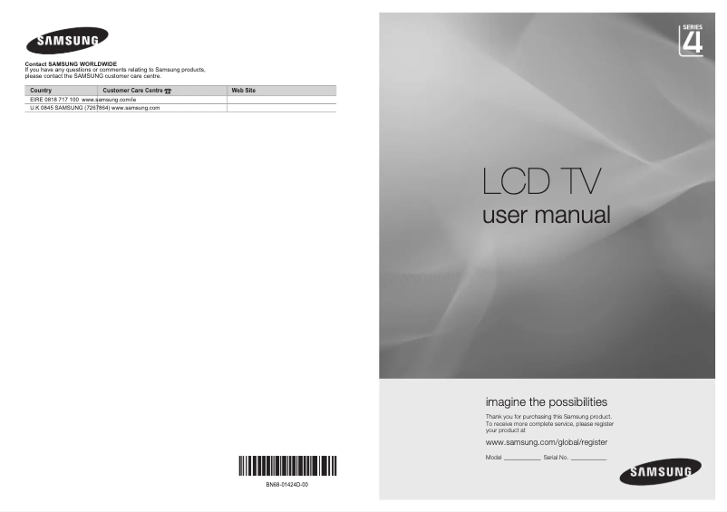 Page n°1 - Manuel utilisateur Samsung LE-26A457