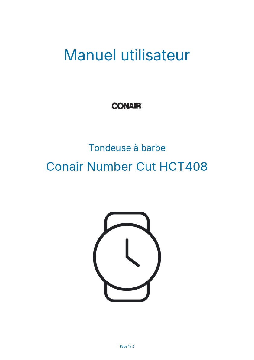 Image de la première page du manuel de l'appareil Number Cut HCT408
