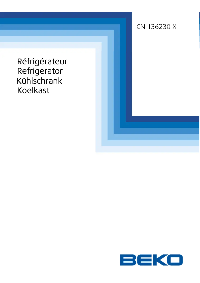 Page 1 de la notice Manuel utilisateur Beko CN136230X