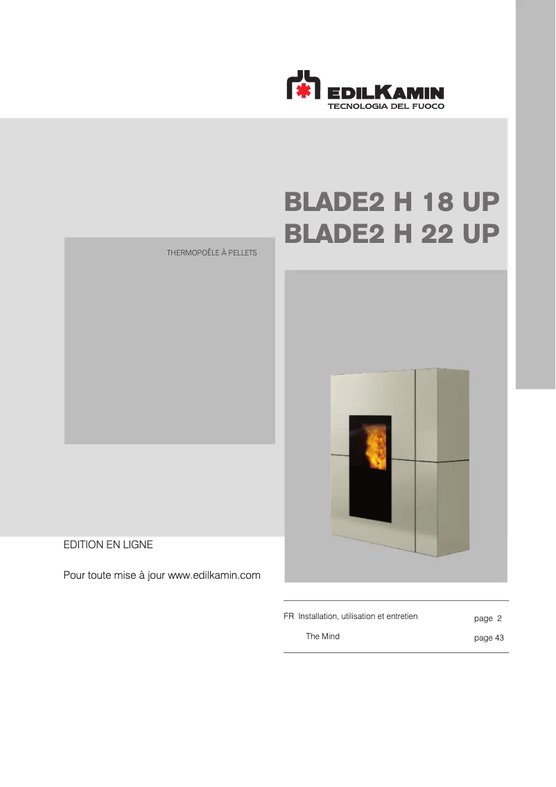 Page n°1 - Manuel utilisateur Edilkamin BLADE2 H 22 UP