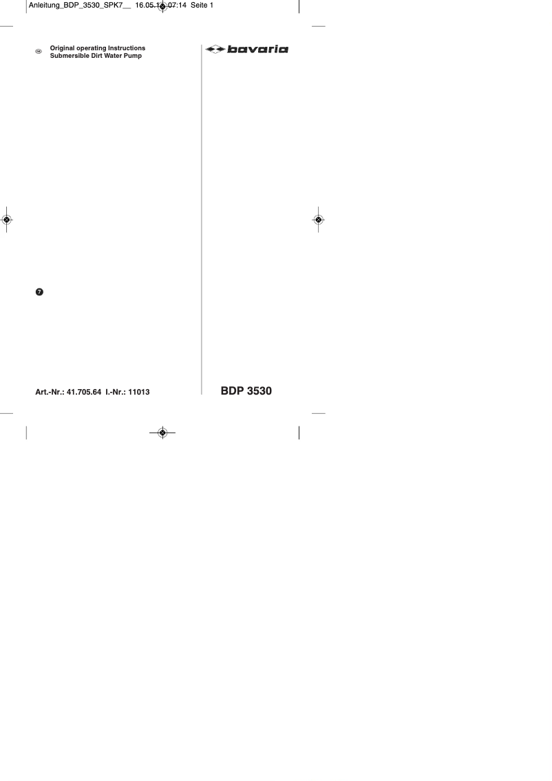 Página 1 del manual Manual de usuario Bavaria BDP 3530