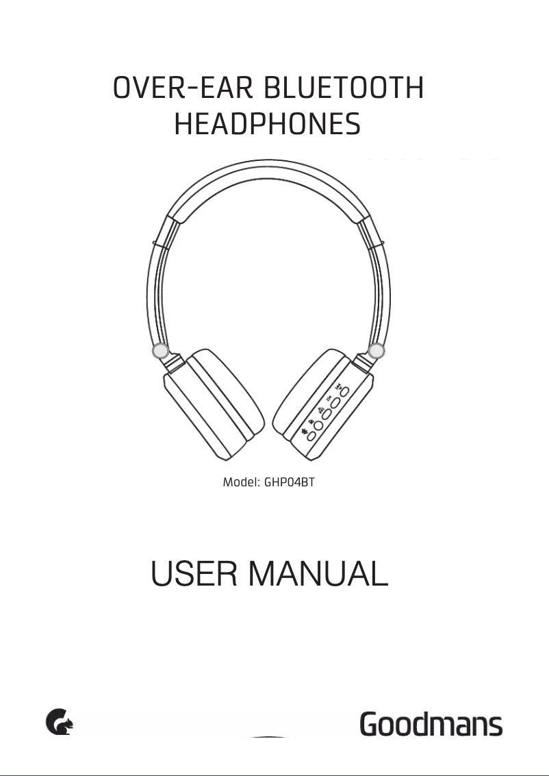 Page 1 de la notice Manuel utilisateur Goodmans GHP04BT