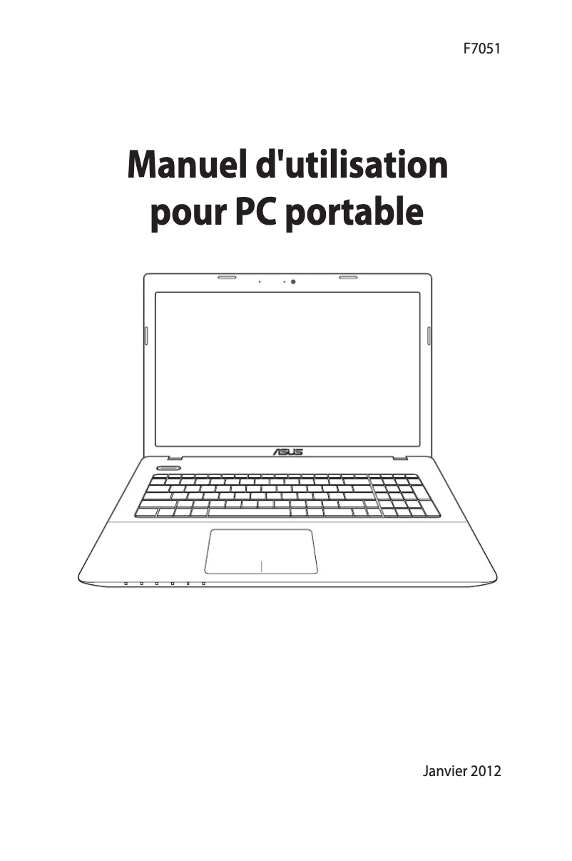 Page 1 de la notice Manuel utilisateur Asus F7051