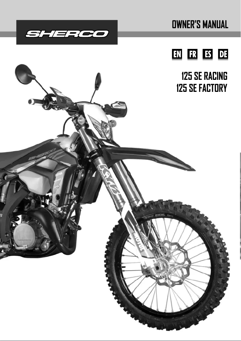 Image de la première page du manuel de l'appareil 125 SE (2022)