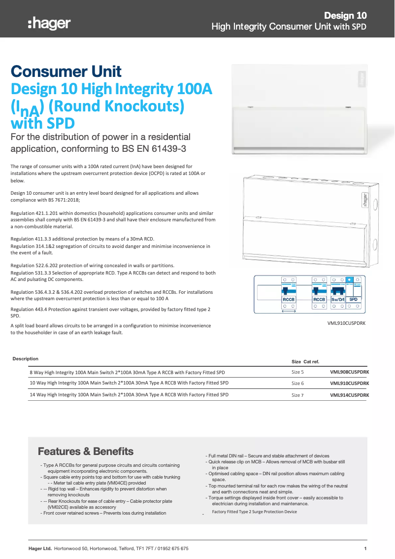 Image de la première page du manuel de l'appareil VML908CUSPDRK