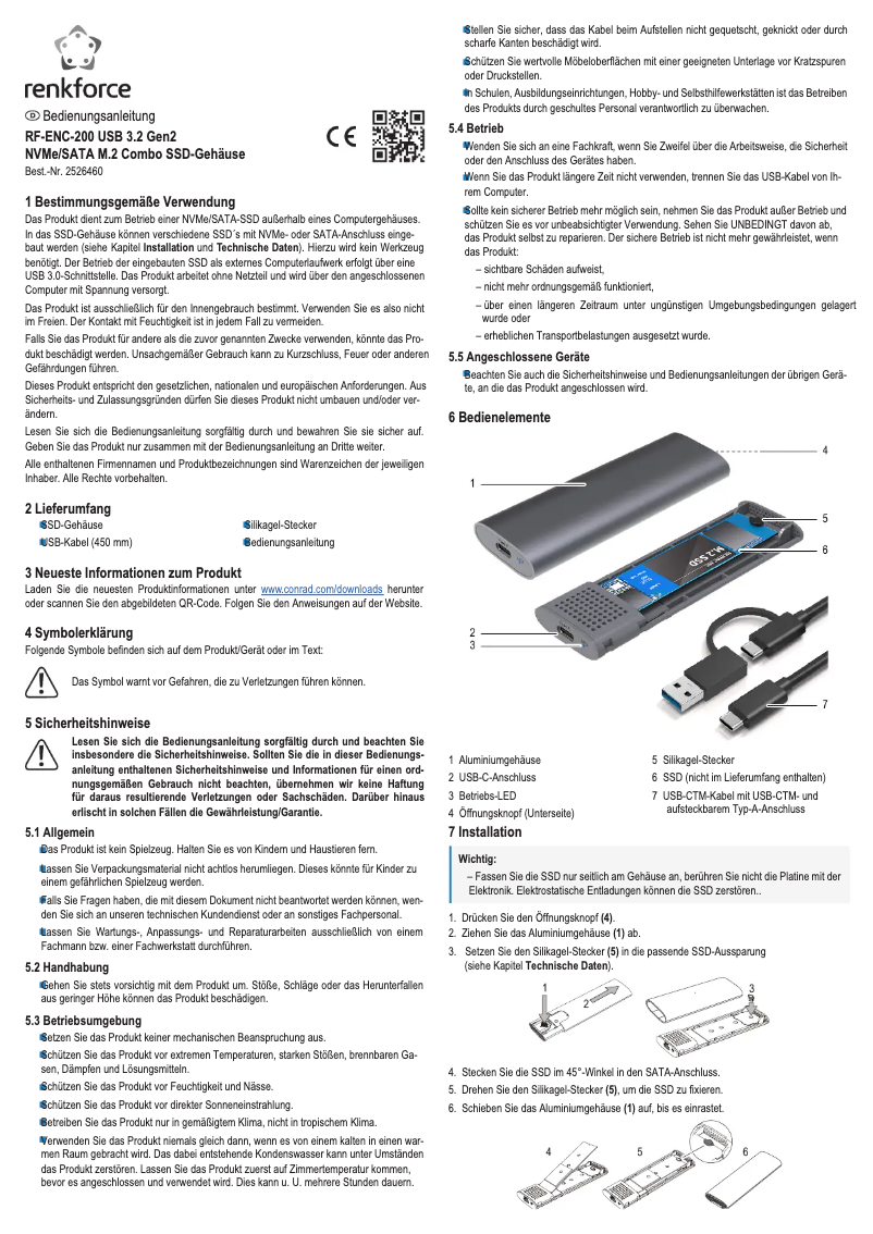 Página 1 del manual Manual de usuario Renkforce RF-ENC-200