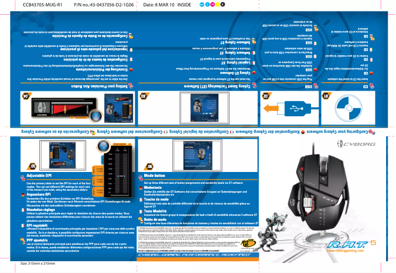 Page n°1 - Manuel utilisateur Cyborg R.A.T 5
