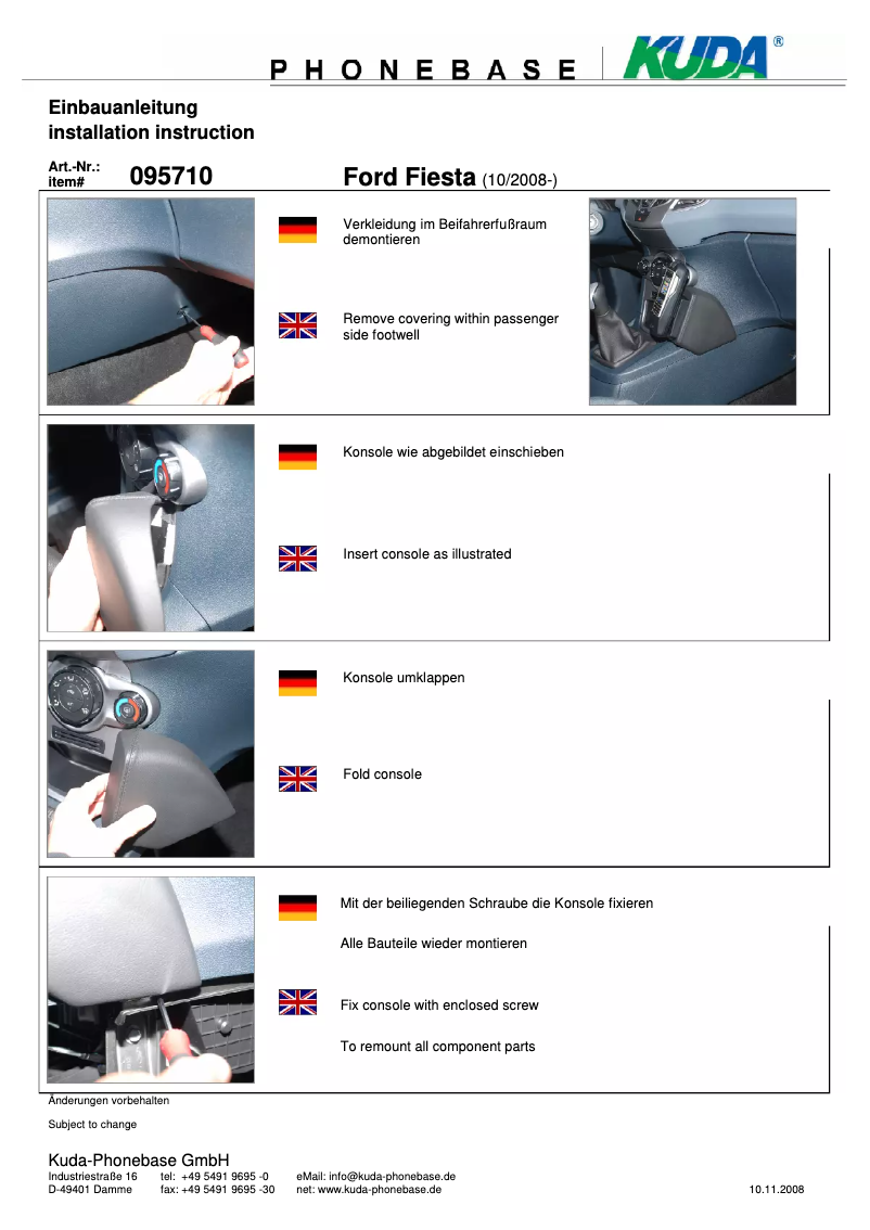 Page n°1 - Manuel utilisateur Kuda 095710