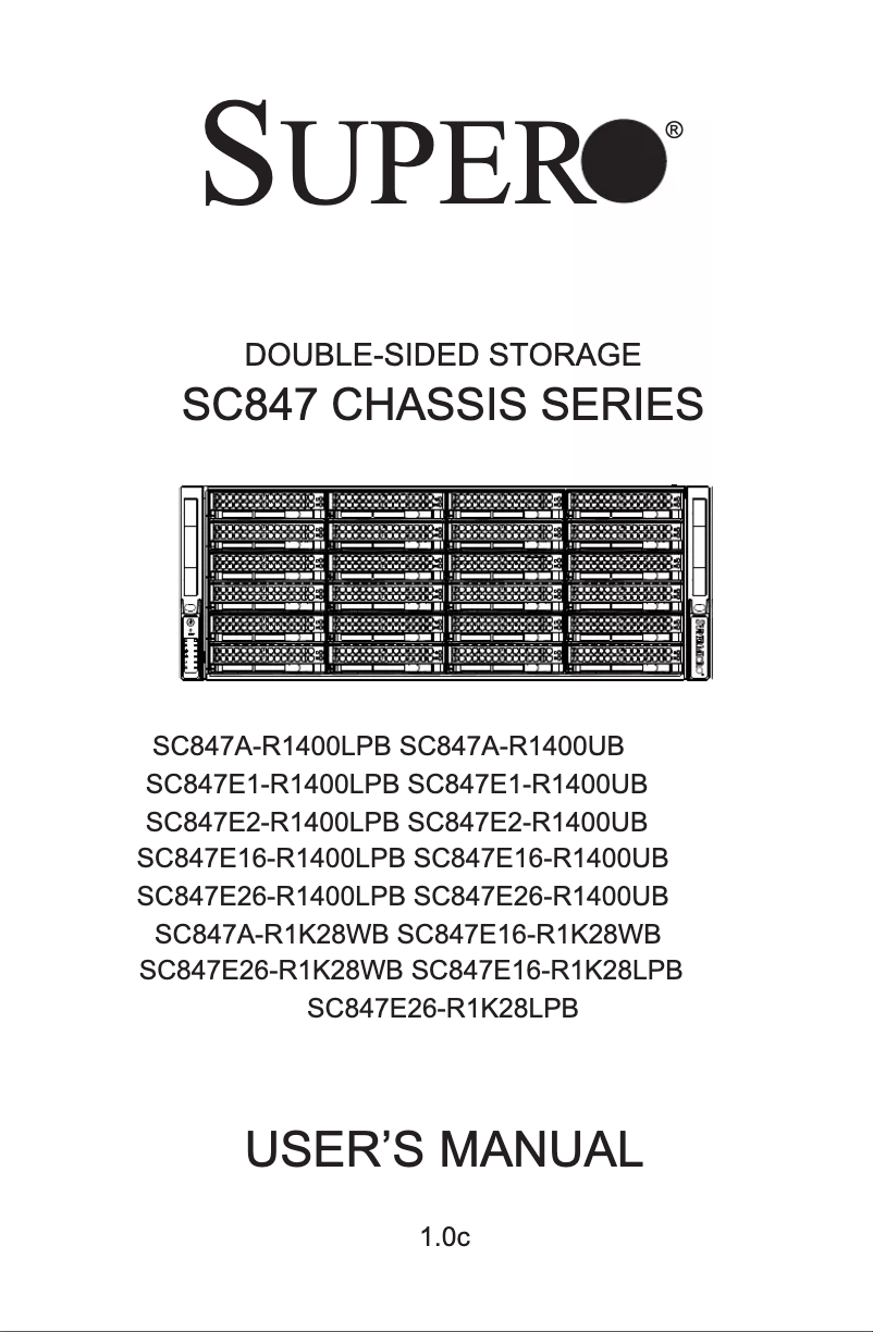 Page 1 de la notice Manuel utilisateur Supermicro SuperChassis SC847