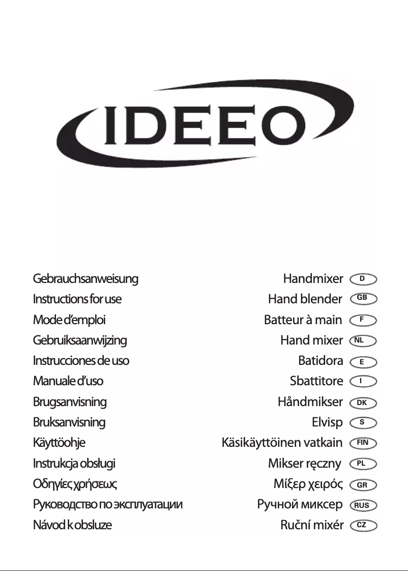 Page n°1 - Manuel utilisateur Ideeo HM 0937