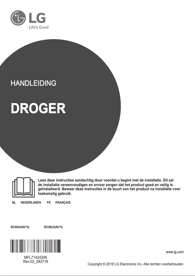 Page 1 de la notice Manuel utilisateur LG RC80U2AV0Q