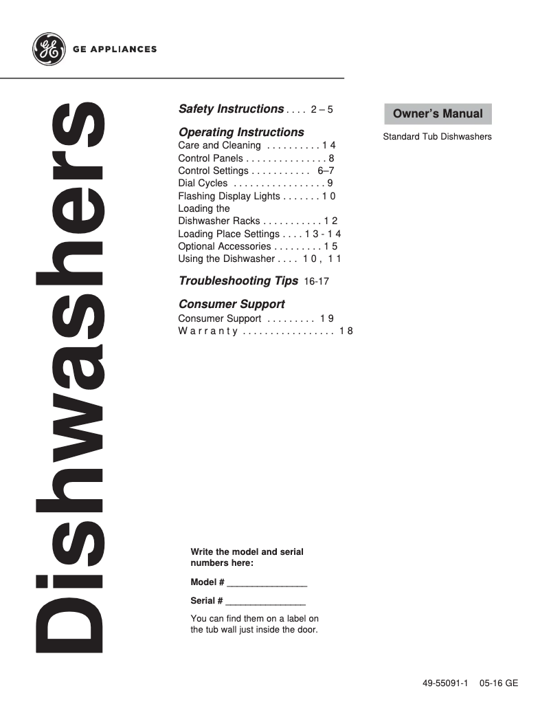 Imagen de la primera página del manual del dispositivo GSD3300KWW