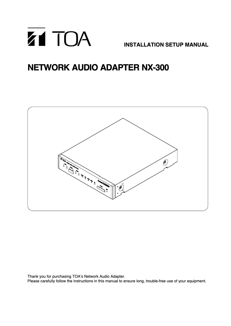 Page n°1 - Manuel utilisateur TOA NX-300